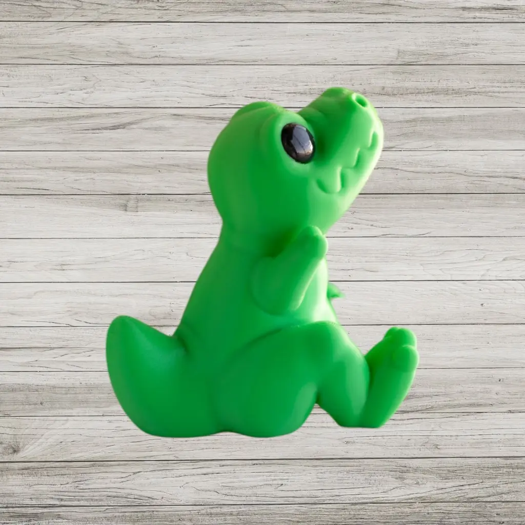 A 3D printed articulated dinosaur made by Kowalski Designs